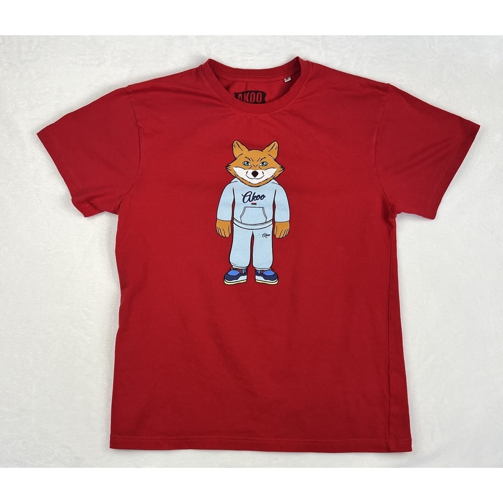 Akoo Men's Fox T-shirt Short Sleeve Red Sz XL